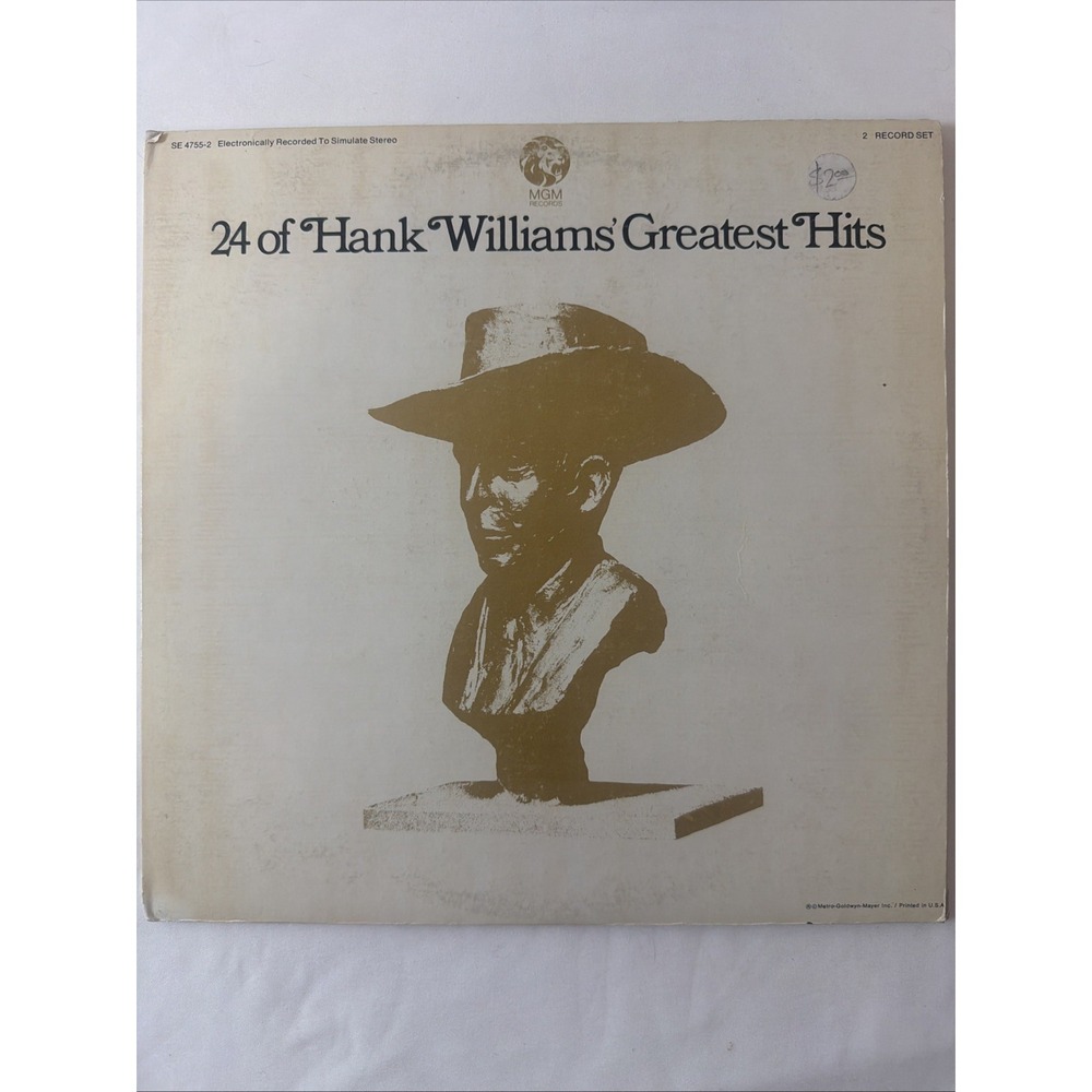 24 OF HANK WILLIAMS' GREATEST HITS 2-VINYL LP ALBUM SET